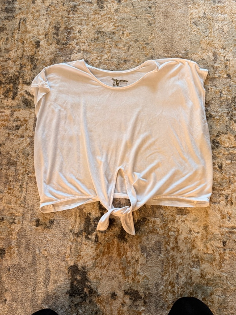 Show Me Your MuMu White Tie-Front Crop Top